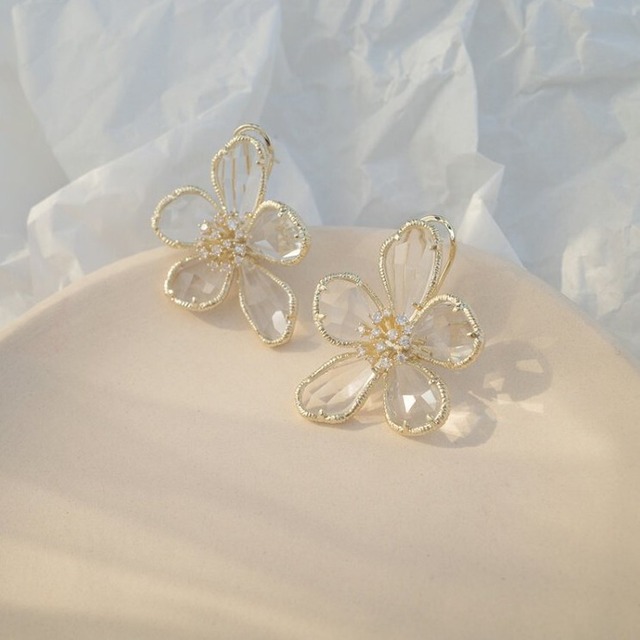crystal flower pierce K254
