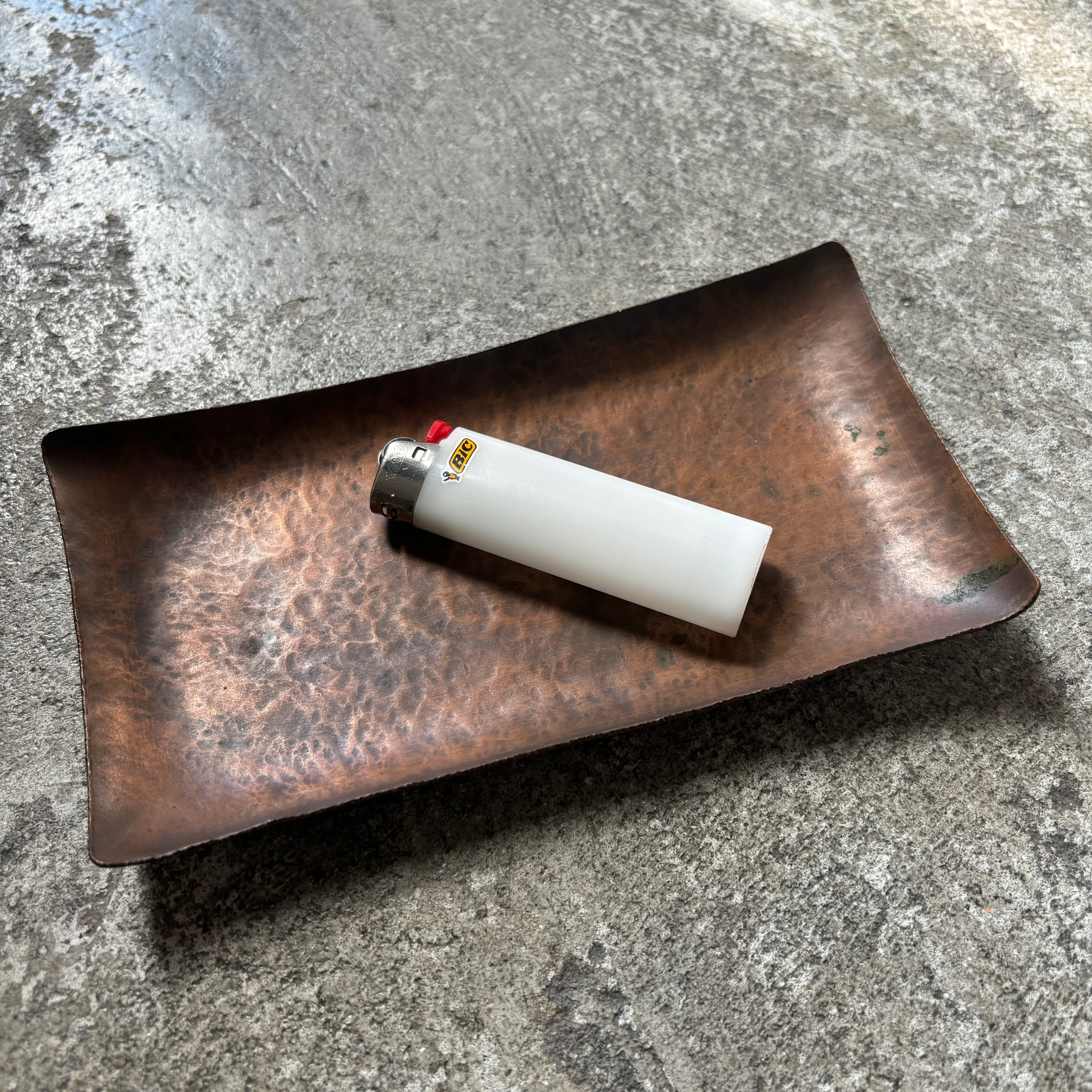 銅板 打ち出し ハンドメイド コイントレイ お香立て 銅 アンティーク