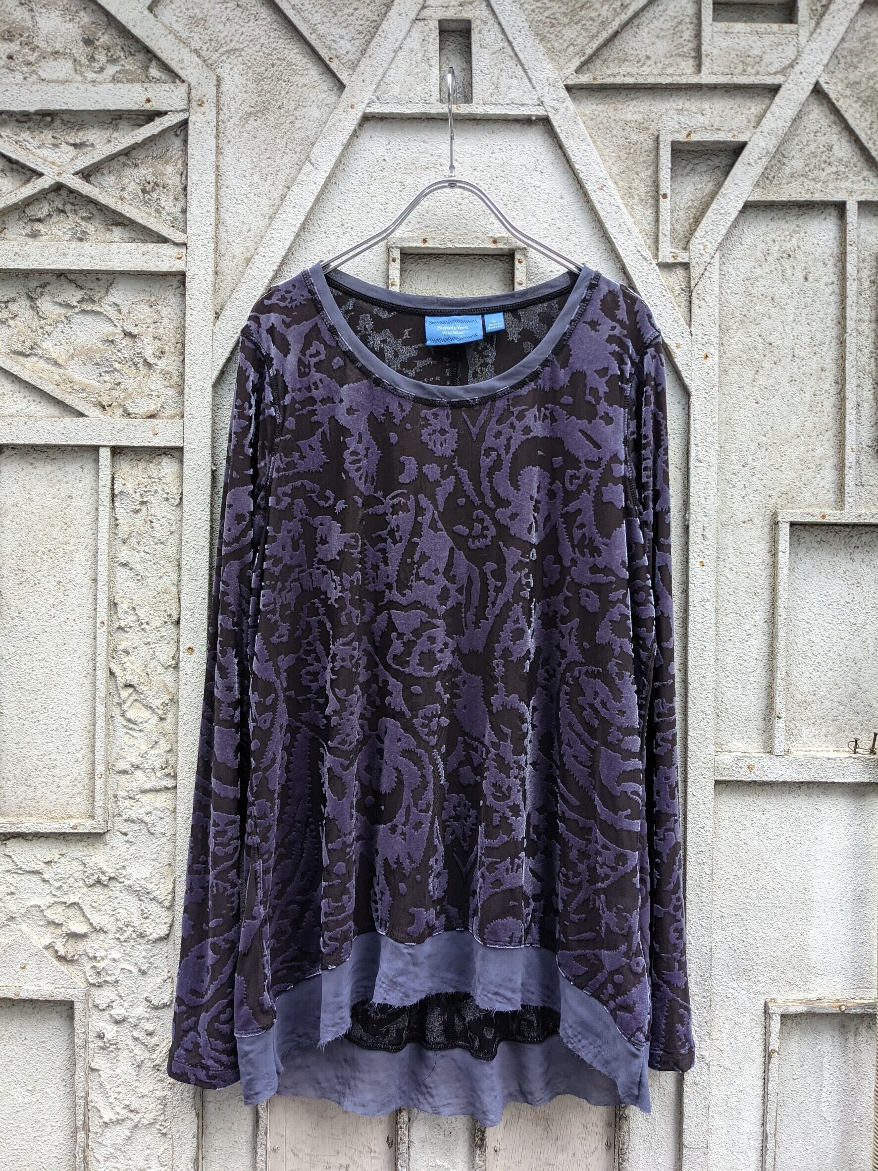 VELOUR SEE-THROUGH LONG SLEEVE