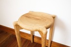 【脚カットサービス】うずまき状の座面がアクセント。スタッキングスツール。　ナラ無垢材/北海道産/スツール/脚カット