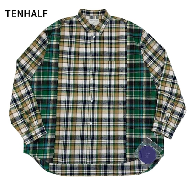 美品】TENHALF テンハーフ 25AW NEL DOCKING SHIRT ネル ドッキング 