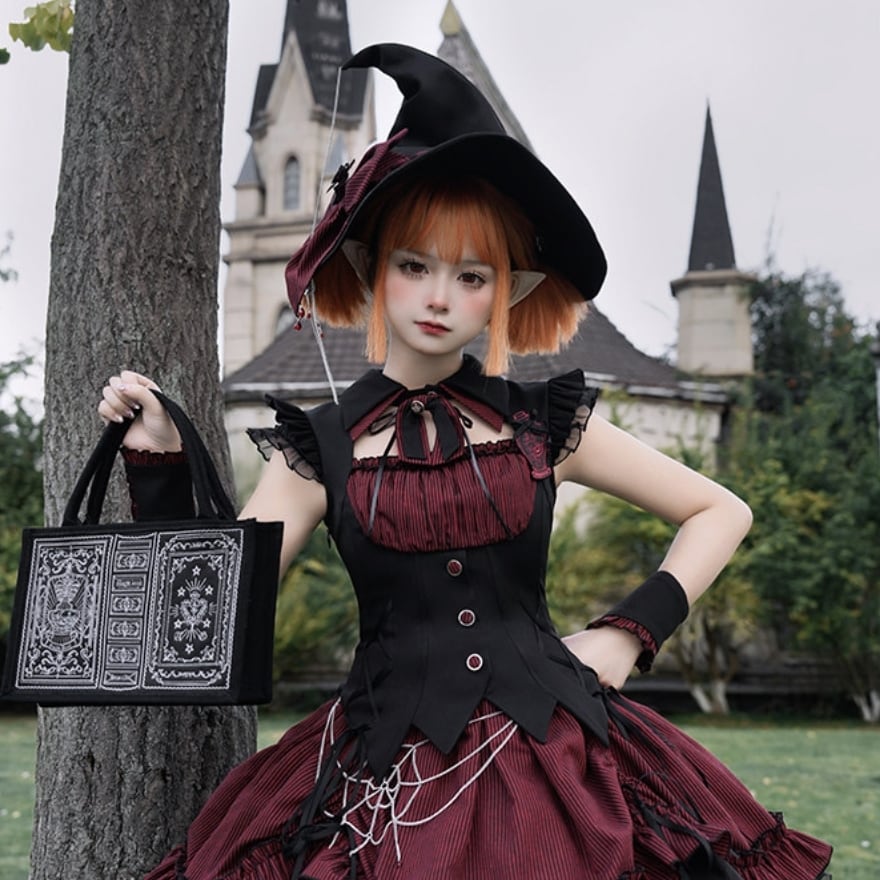 エクサントリーク　ベレー帽　ゴブラン　トランプ　ロリィタ　クラロリ ゴスロリ AliceGirl 魔女シリーズ 三角帽子 ゴシックロリィタ ヘッド