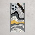 受注生産 iPhoneケース モノトーン流線｜モダンアート柄 PABS001A