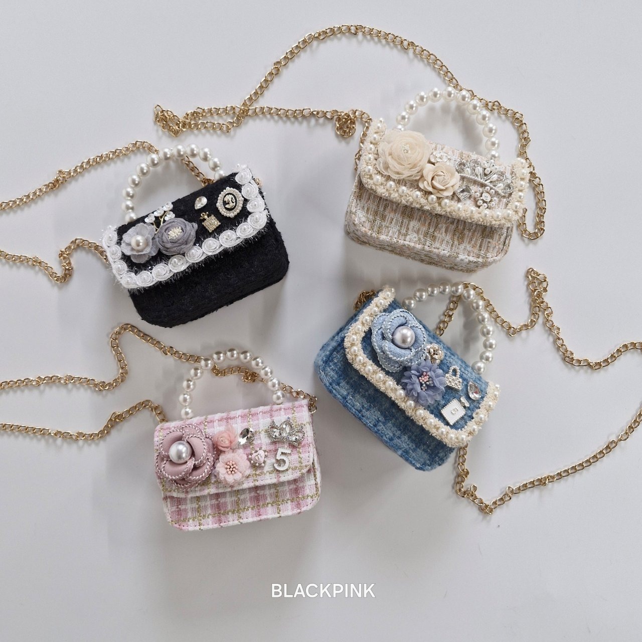 [BLACKPINK] Accessory) Pearl Cubic Mini Bag / [블랙핑크] 악세)진주큐빅미니백