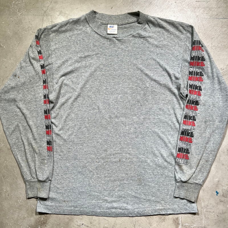 70's 80's NIKE ナイキ 24連 ゴツナイキ 袖プリントロンTee L/S ...