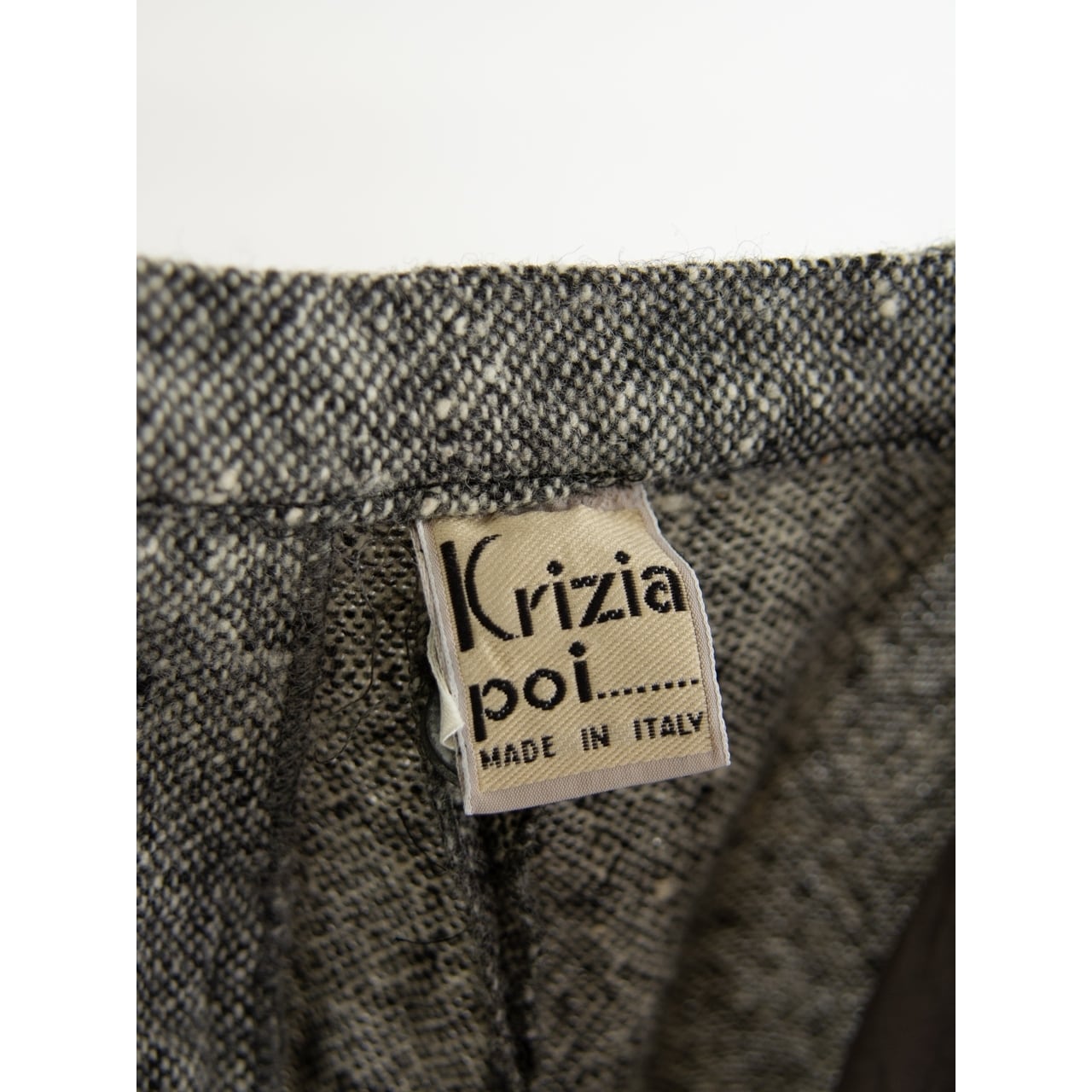 Krizia poi】Made in Italy 70-80's 100% Wool Tweed 2tuck Pants
