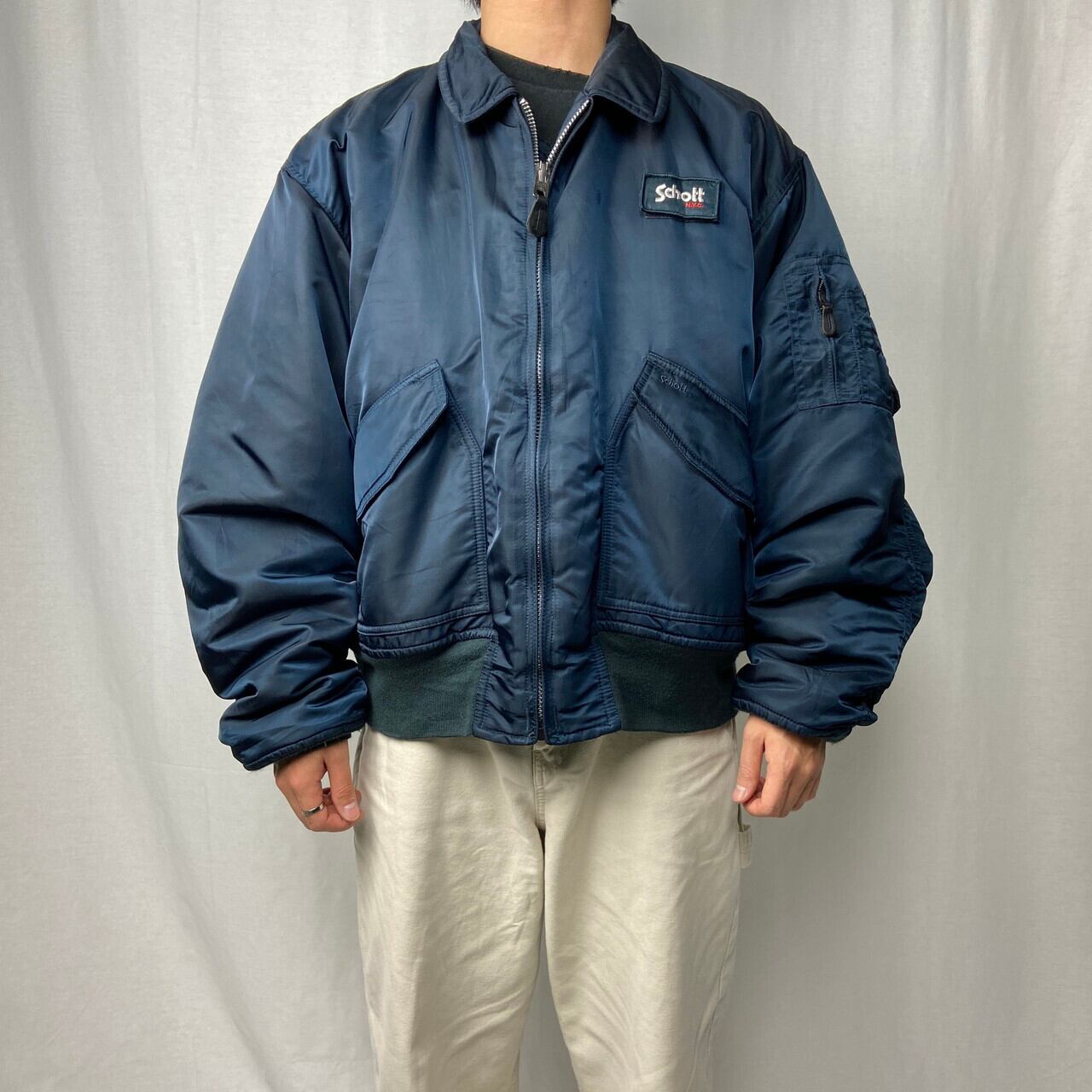Schott ショット CWU-R ミリタリー フライトジャケット メンズ2XL 古着 