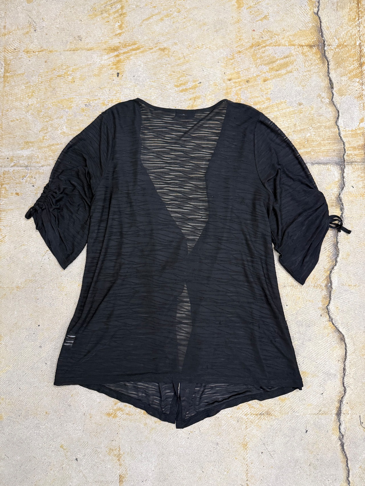 sheer draped cardigan