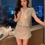 French Blouse Two-Piece Set