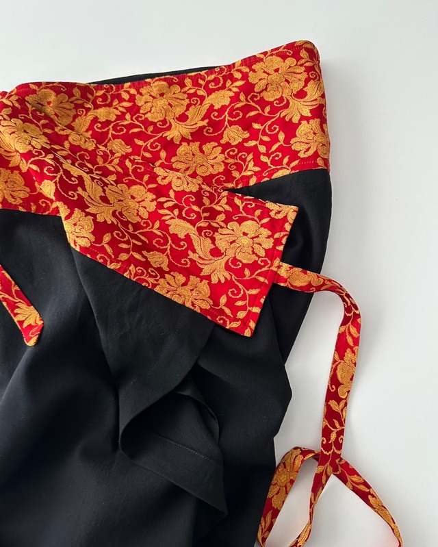 DRIES VAN NOTEN　JACQUARD WAIST WRAP LONG SKIRT