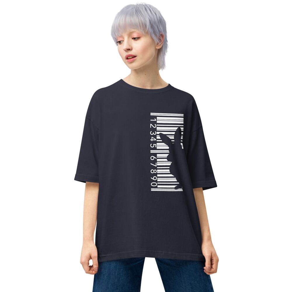 バーコードのビッグシルエットTシャツTwo | -mosg.design- モスクテン