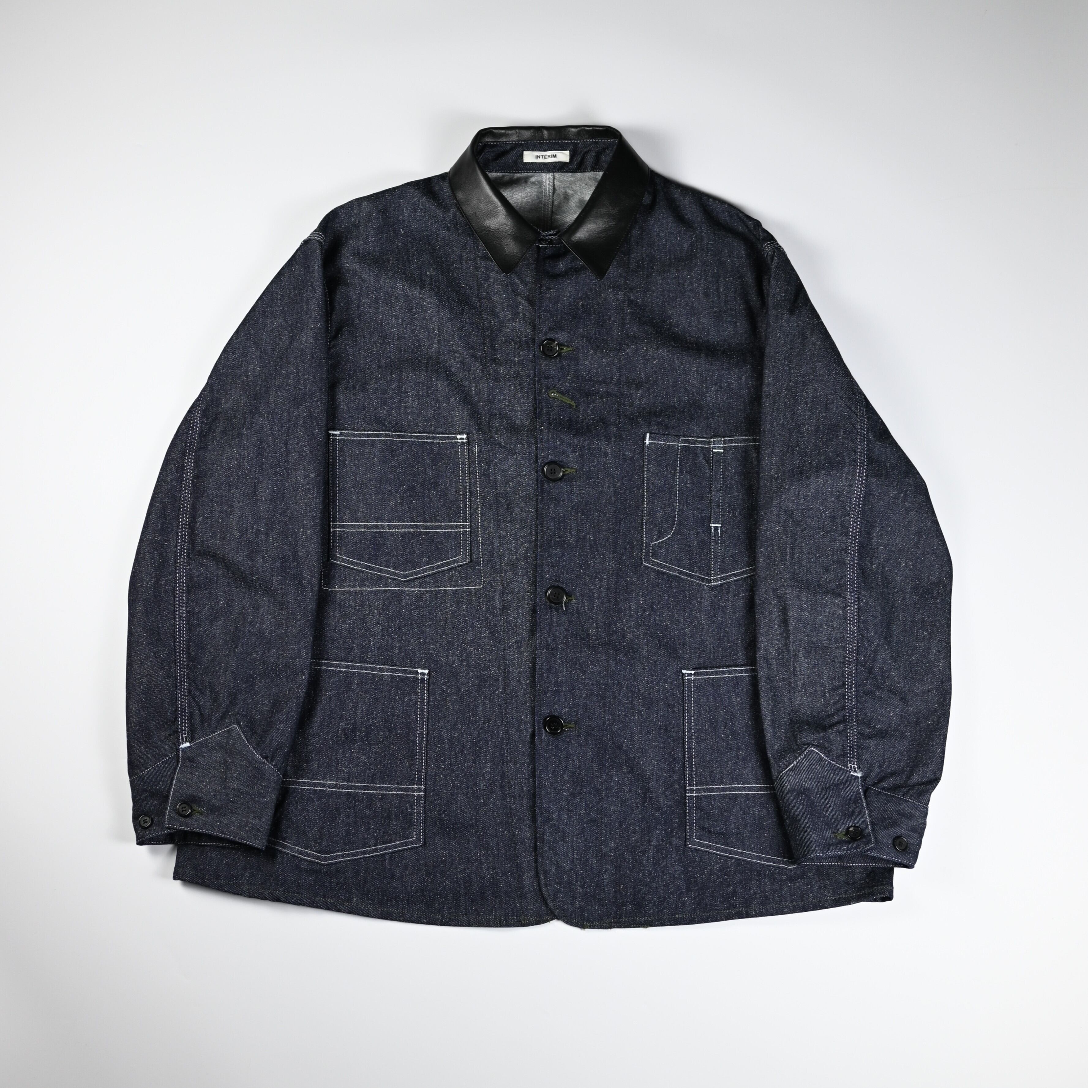 INTERIM / GOAT LEATHER COLLAR SILK NOIL DENIM 1st HERCULES