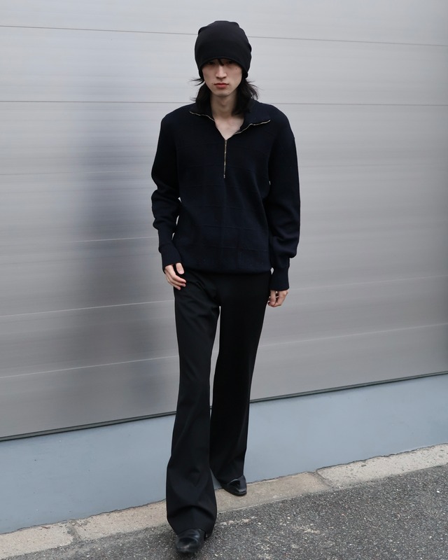 Half knit zip blouson