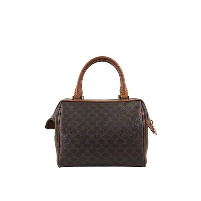 CELINE セリーヌ マカダム ハンドバッグ ブラウン 2way PVCレザー ミニボストン vintage ヴィンテージ オールド 2dn4ih