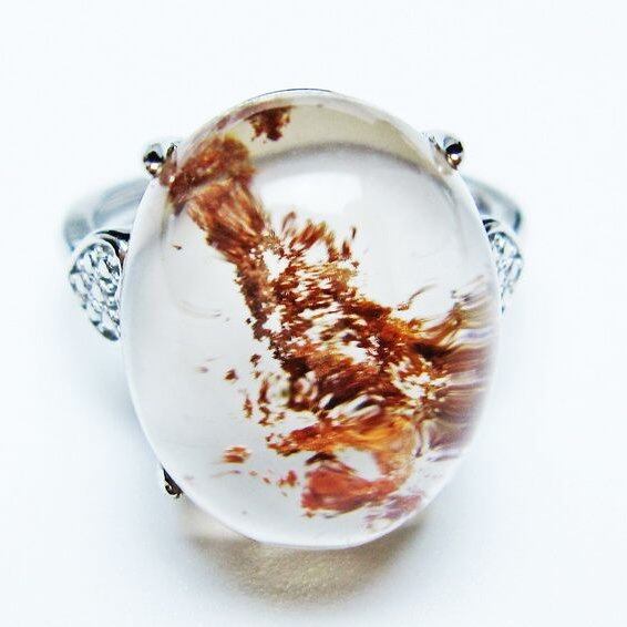 ガーデンクォーツ 指輪 ガーデン水晶 リング フリーサイズ 16号 一点物 メール便可 [M便 1/20] 115-6959