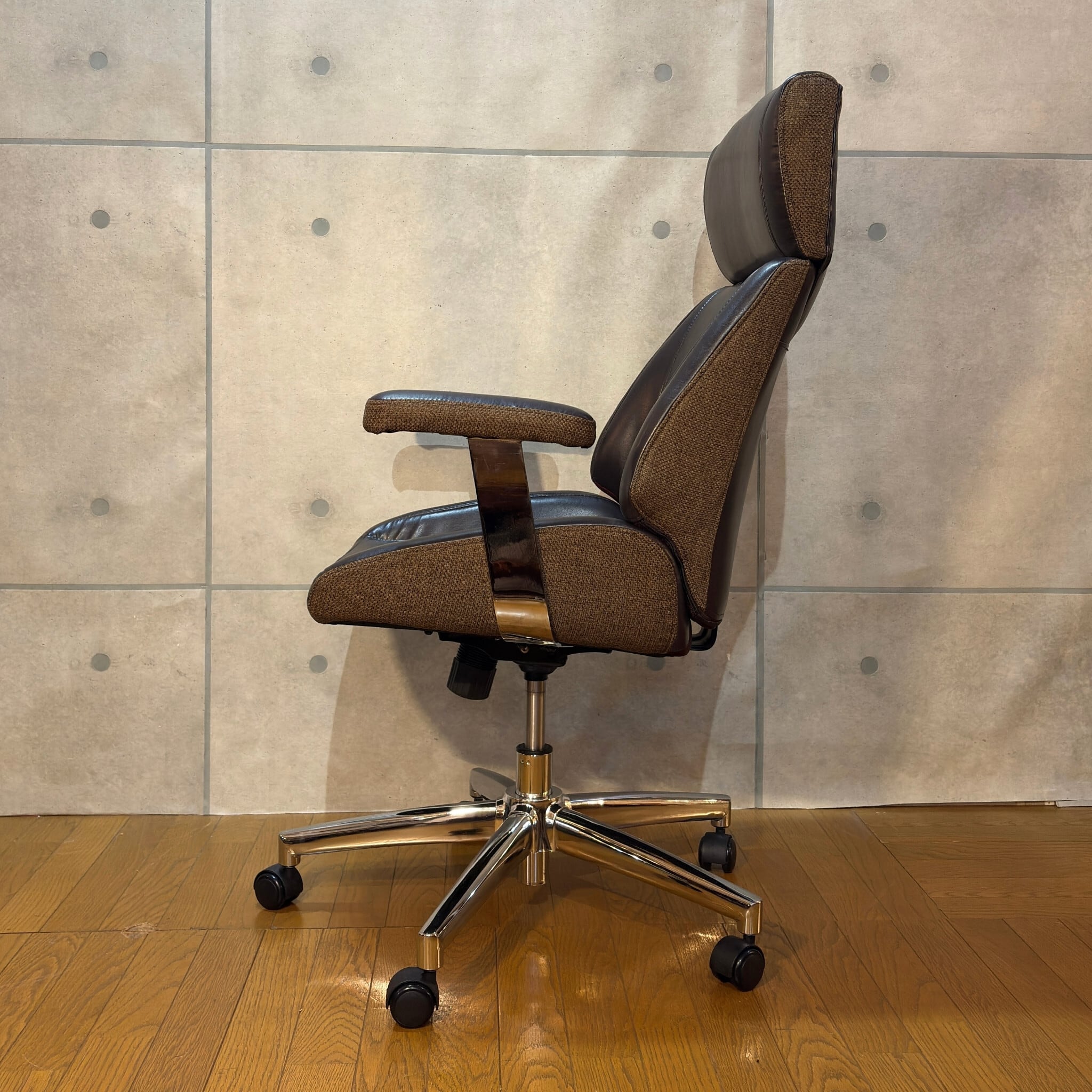 新品】ヴィンテージ風 デスクチェア WP | レザー×ファブリック