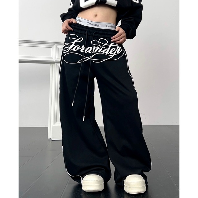 スターロゴグラフィックボリュームシルエットスウェットパンツ 2col R02717