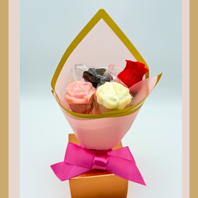 福良堂 ローズブーケコレクション　薔薇のスイーツブーケ（ケーキポップス3本入り）　食べられる花束ギフト 　【送料込み　※但し、北海道・沖縄県は除く】