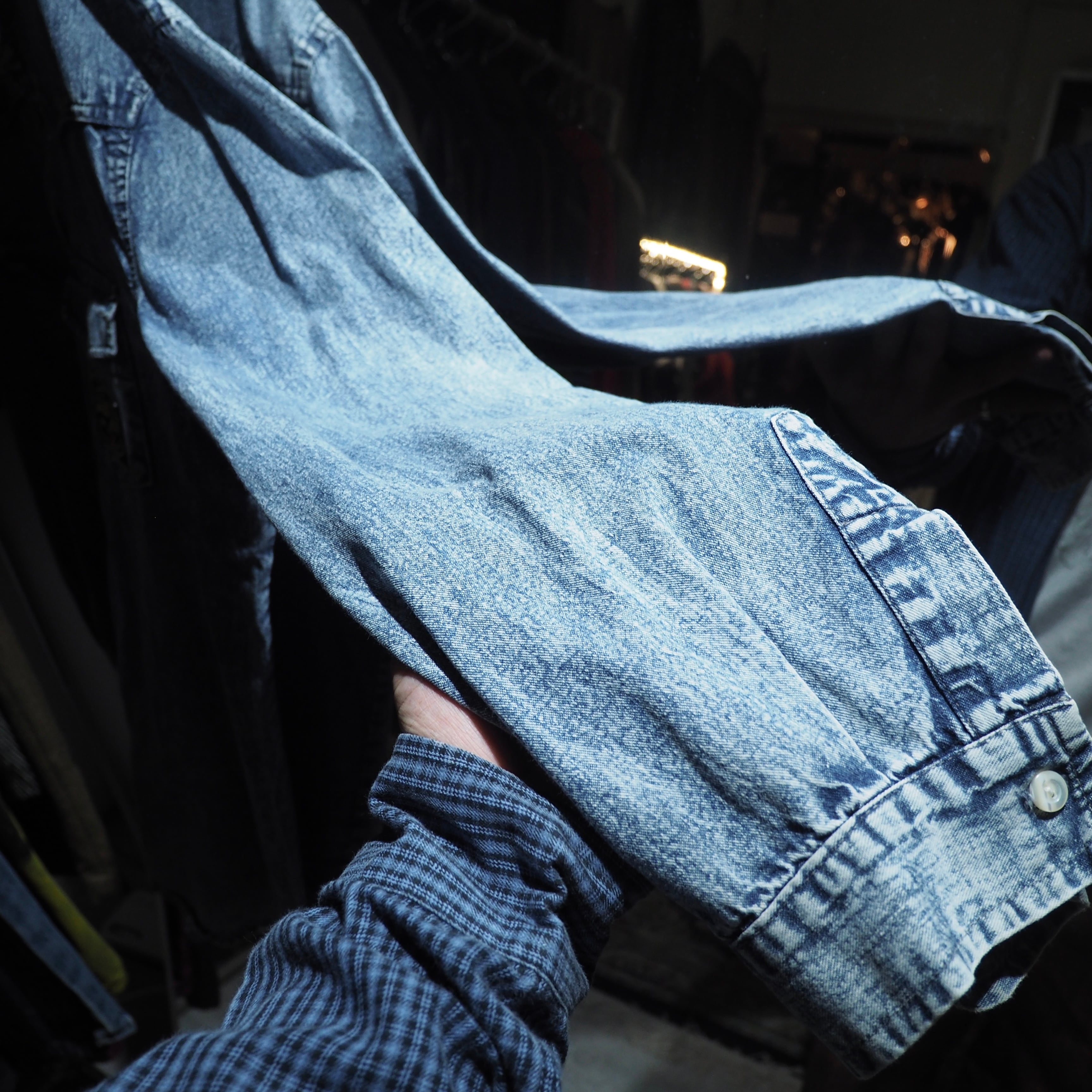 1980 - 90s " United States Of America " Eagle Embossed vintage loose Denim shirt