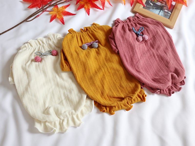 わたあめフリルトップス 3color XS ~ XL / 犬の服 犬服 ペット洋服 ドッグウェア ペット用品 小型犬 中型犬 top55