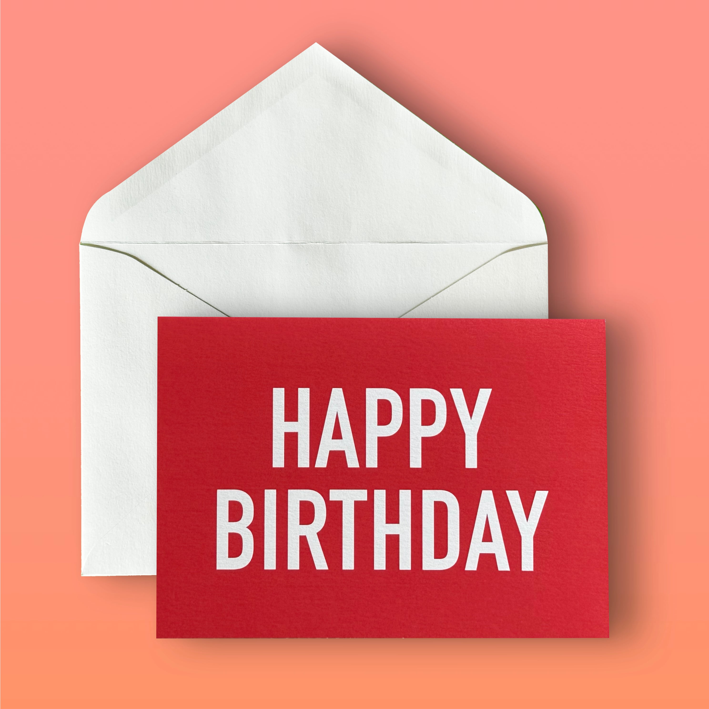 バースデーカード／ HAPPY BIRTHDAY／Red×White