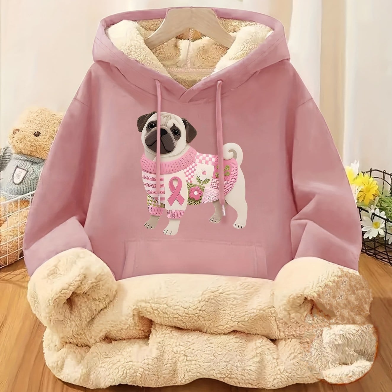 Hoodie -Wearing Sweater- 7colors hd149 | Pug shower - パグシャワー