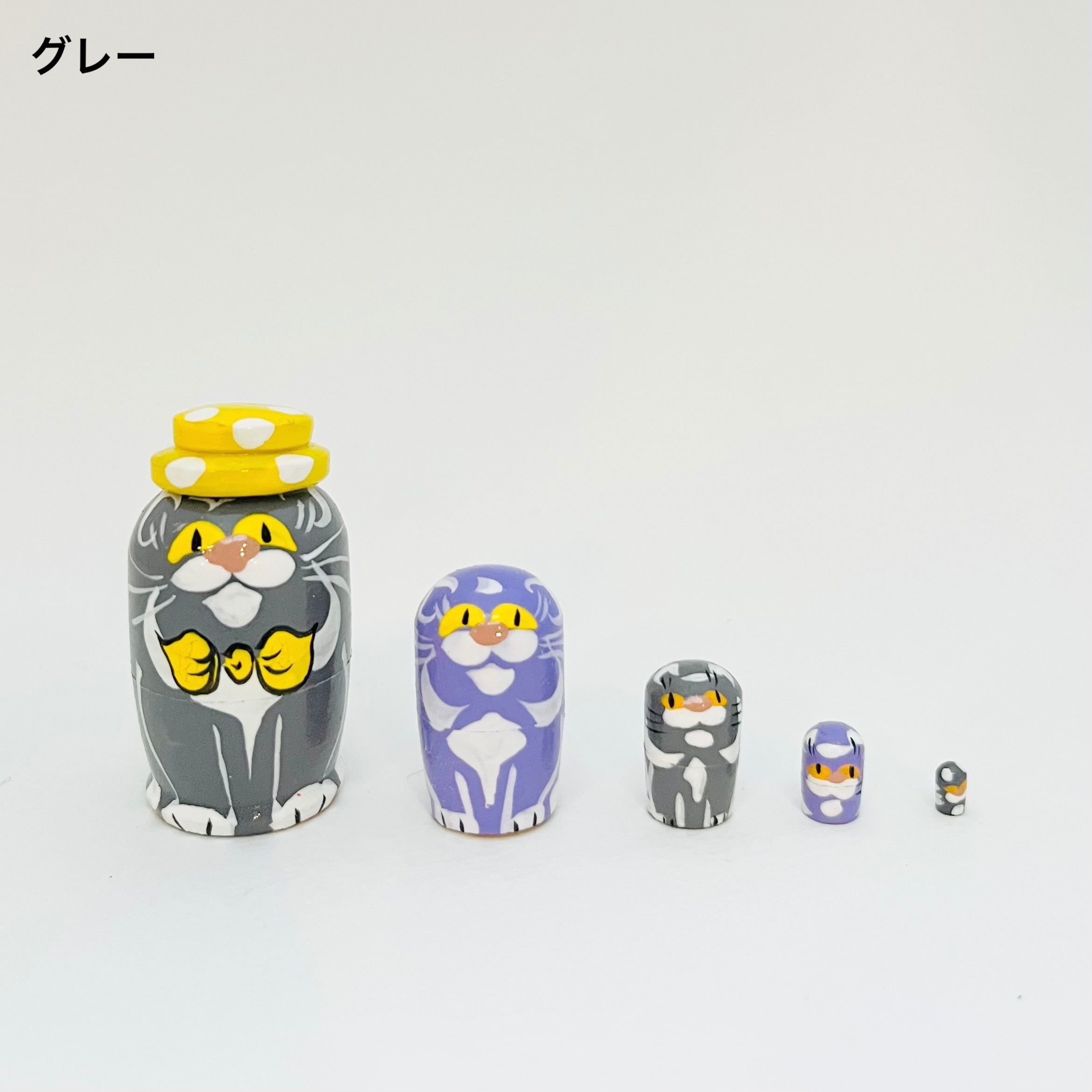 ミクロサイズマト / 水玉帽子ネコ(5個組)