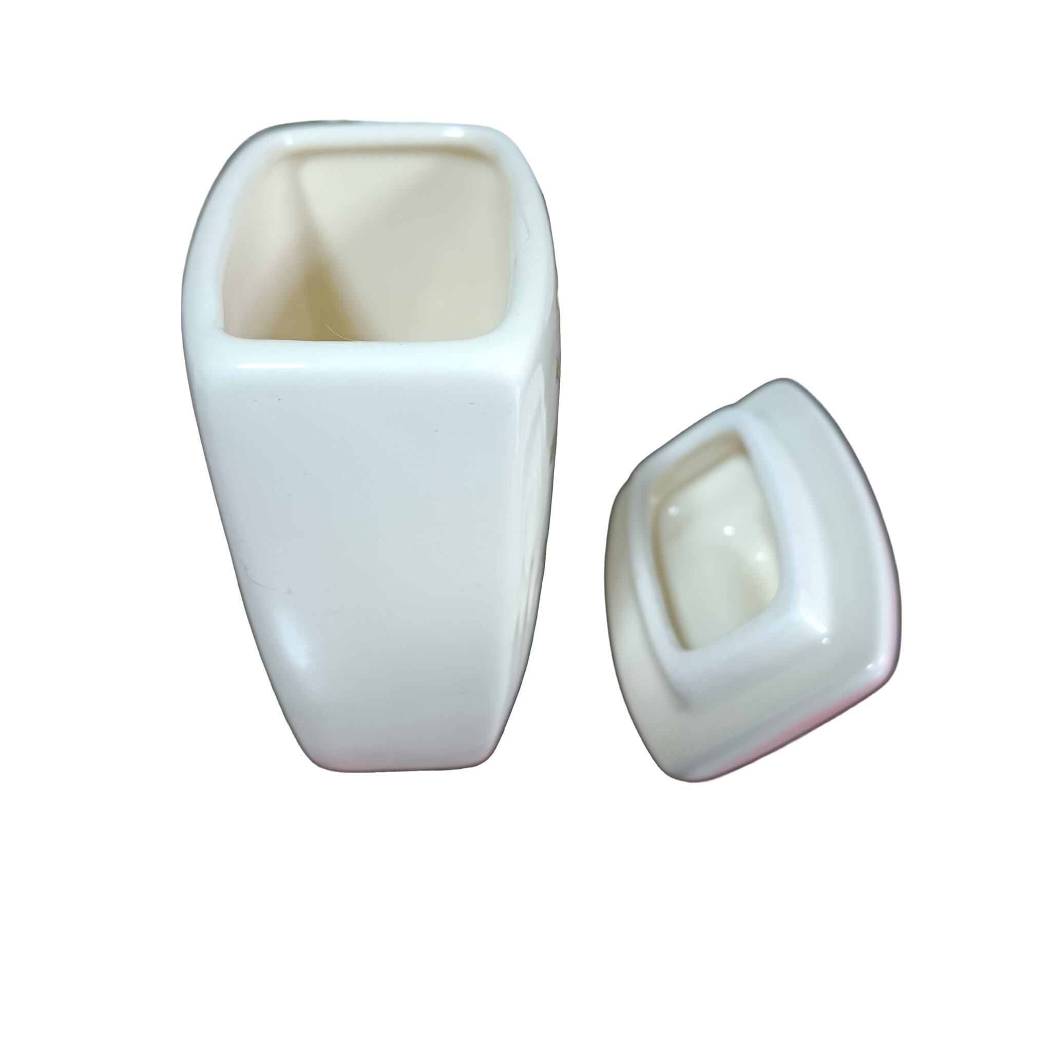 【未使用】希少　イマンダイアナローズ　キャニスター　2個セットで 未使用デッドストック】イマン ダイアナローズ 陶器製 蓋付き角型ミニ