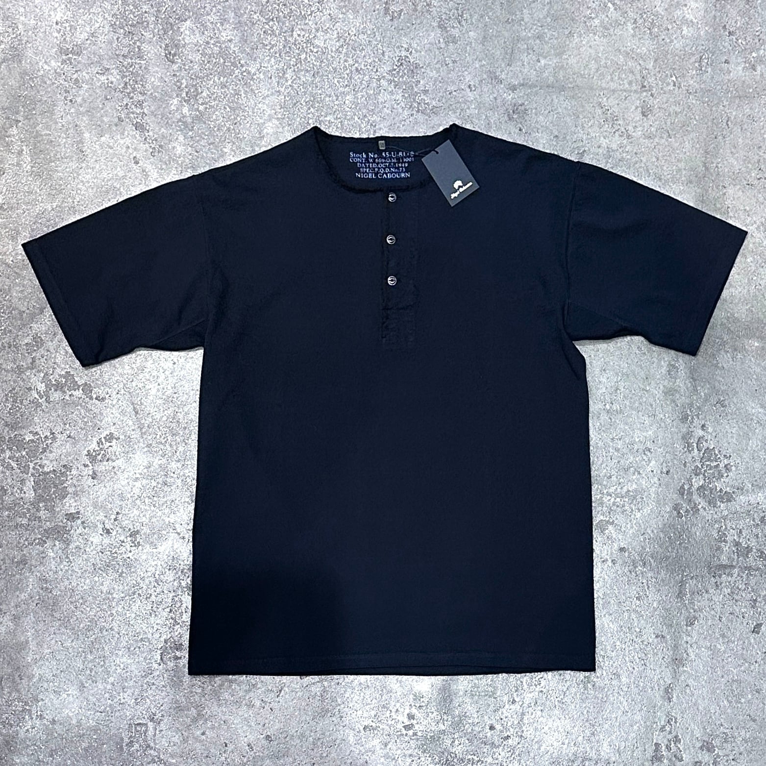 Nigel Cabourn / 50s HENLEY NECK SHIRT / BLACK | feels