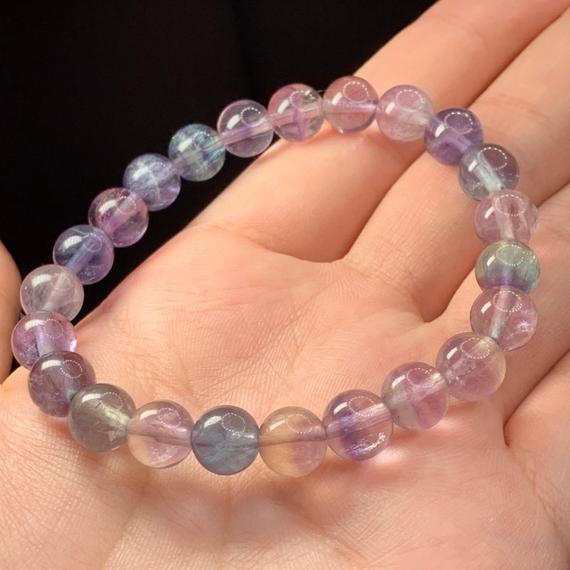 f100多彩な色合い☆グラデーションフローライトブレスレット
