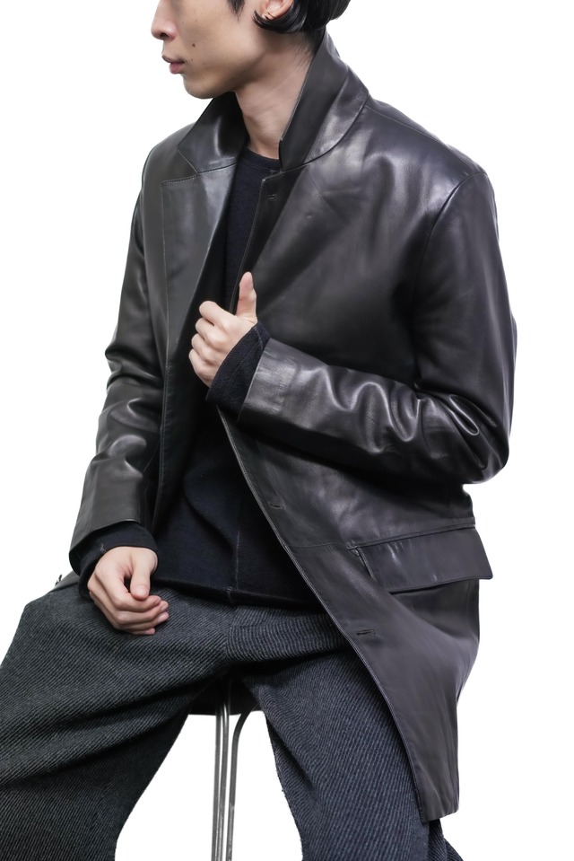 90's "SERAPHIN" Dark-Brown Lamb Leather Jacket