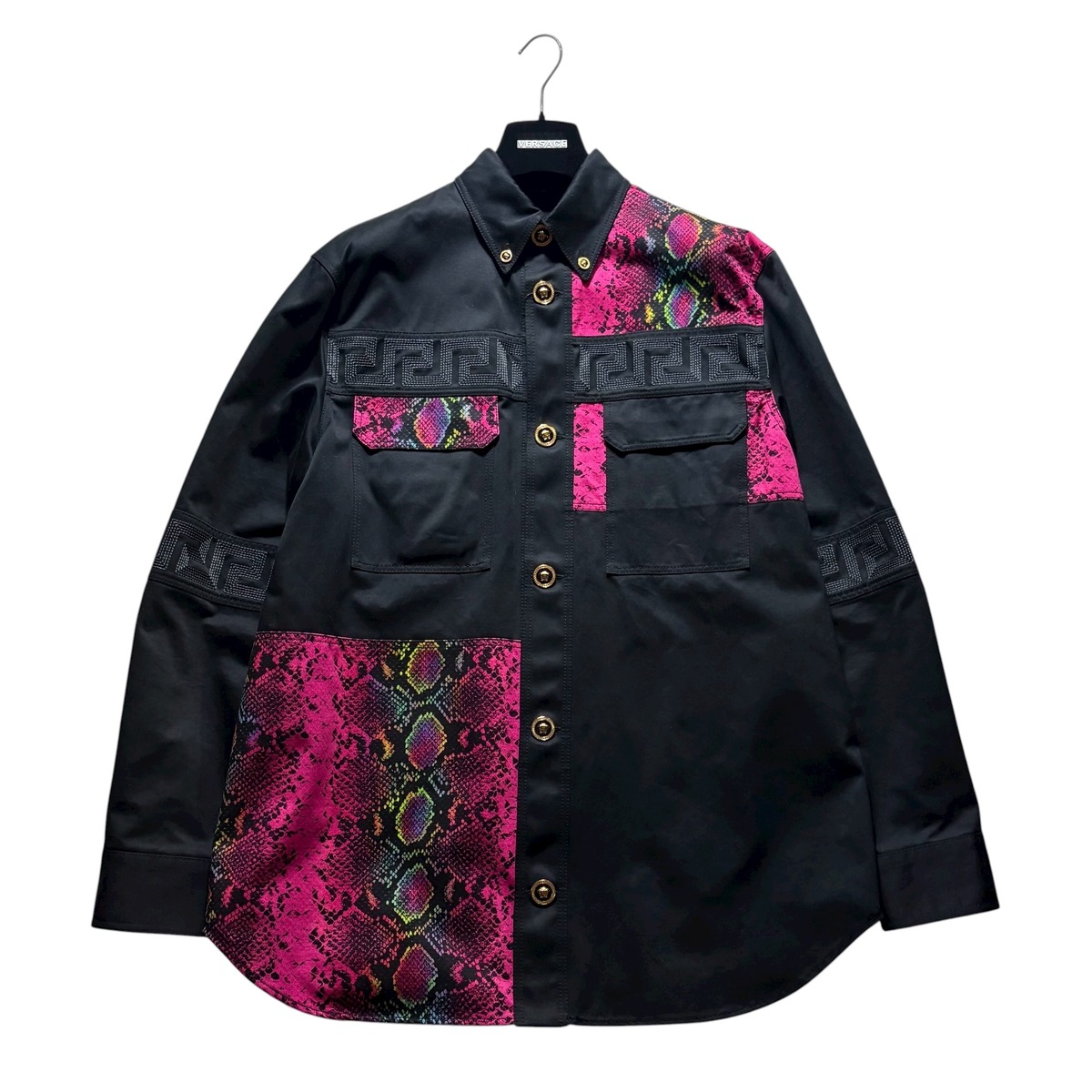 versace python logo Images High Quality Grahic VERSACE logo & python switching shirt coverall | NOIR ONLINE