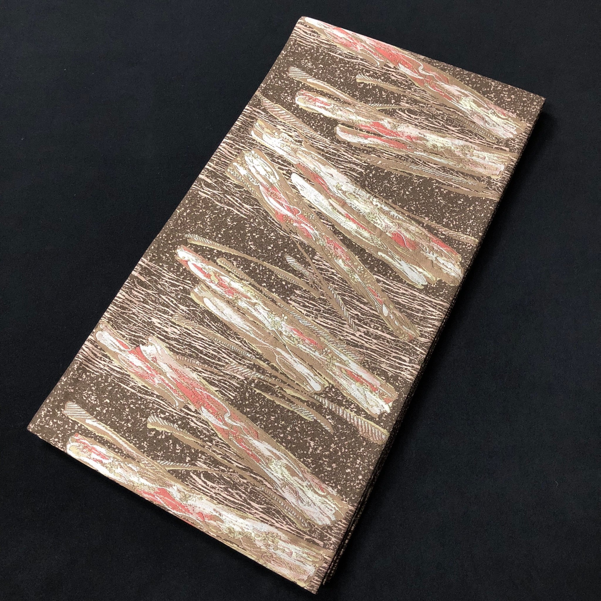 無形文化財 ／ 小森久 ／ 全通 ／ 袋帯 ／ 秋月織 ／ 草木染 ／ 新品  