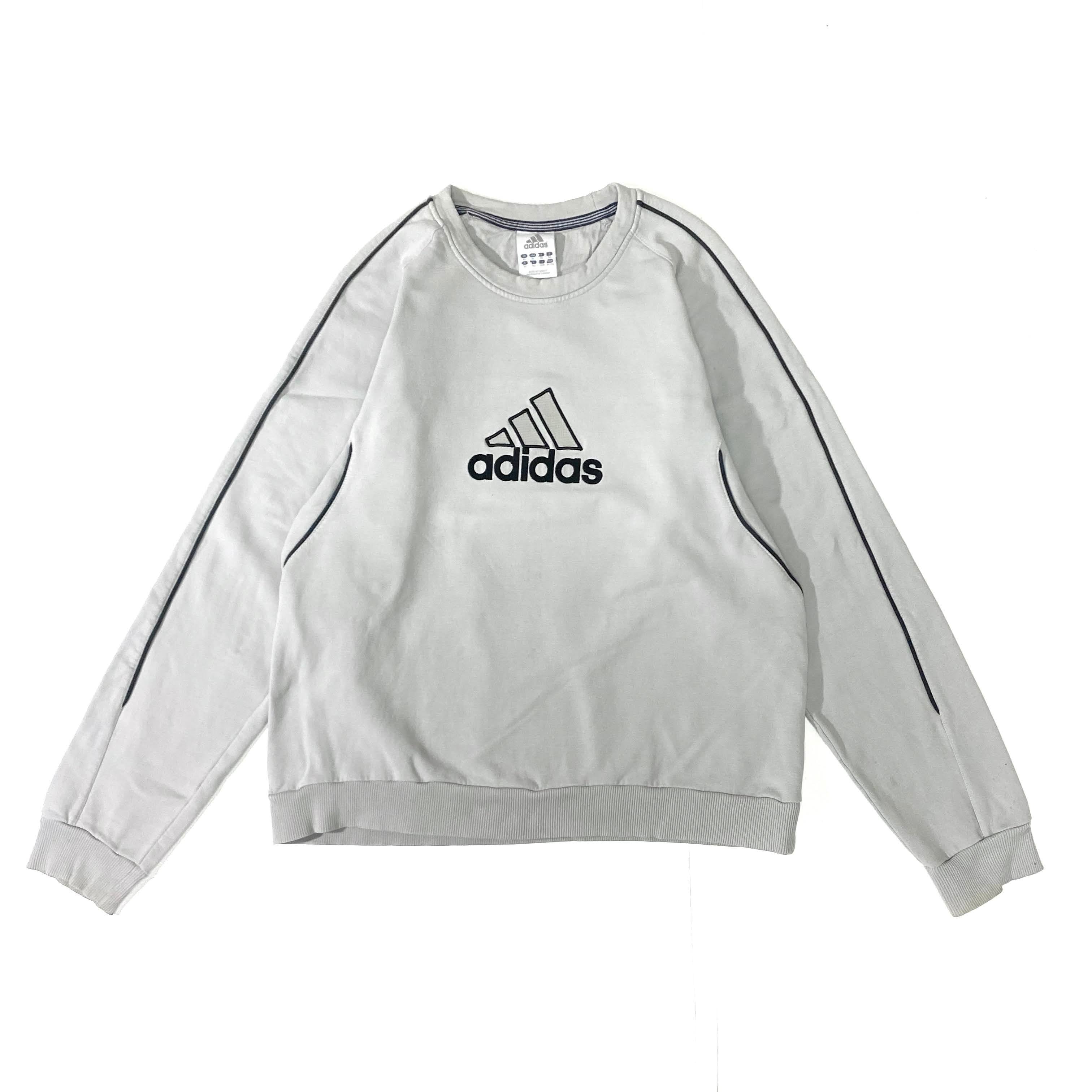 90s adidas 刺繍 スウェット トレーナー グレー  レディース