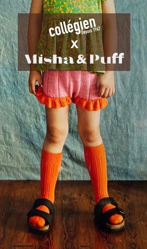 Misha & Puffコラボ【collegien(コレジアン) Nico -Ribbed Varsity crew Socks-】