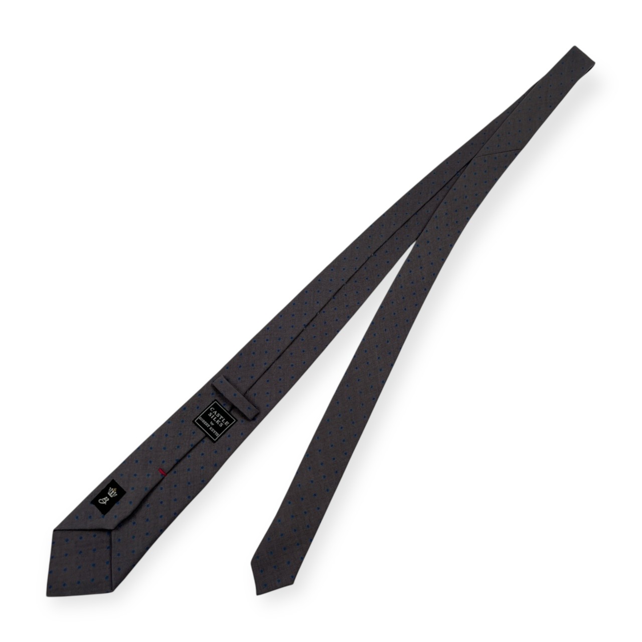 CASTLE SILKS by ROBERT KEYTE ドット ネクタイ /グレー×ブルー/日本製/BEAMS ビームス