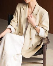 Button Front Hip-Length Loose Jacket    L0008
