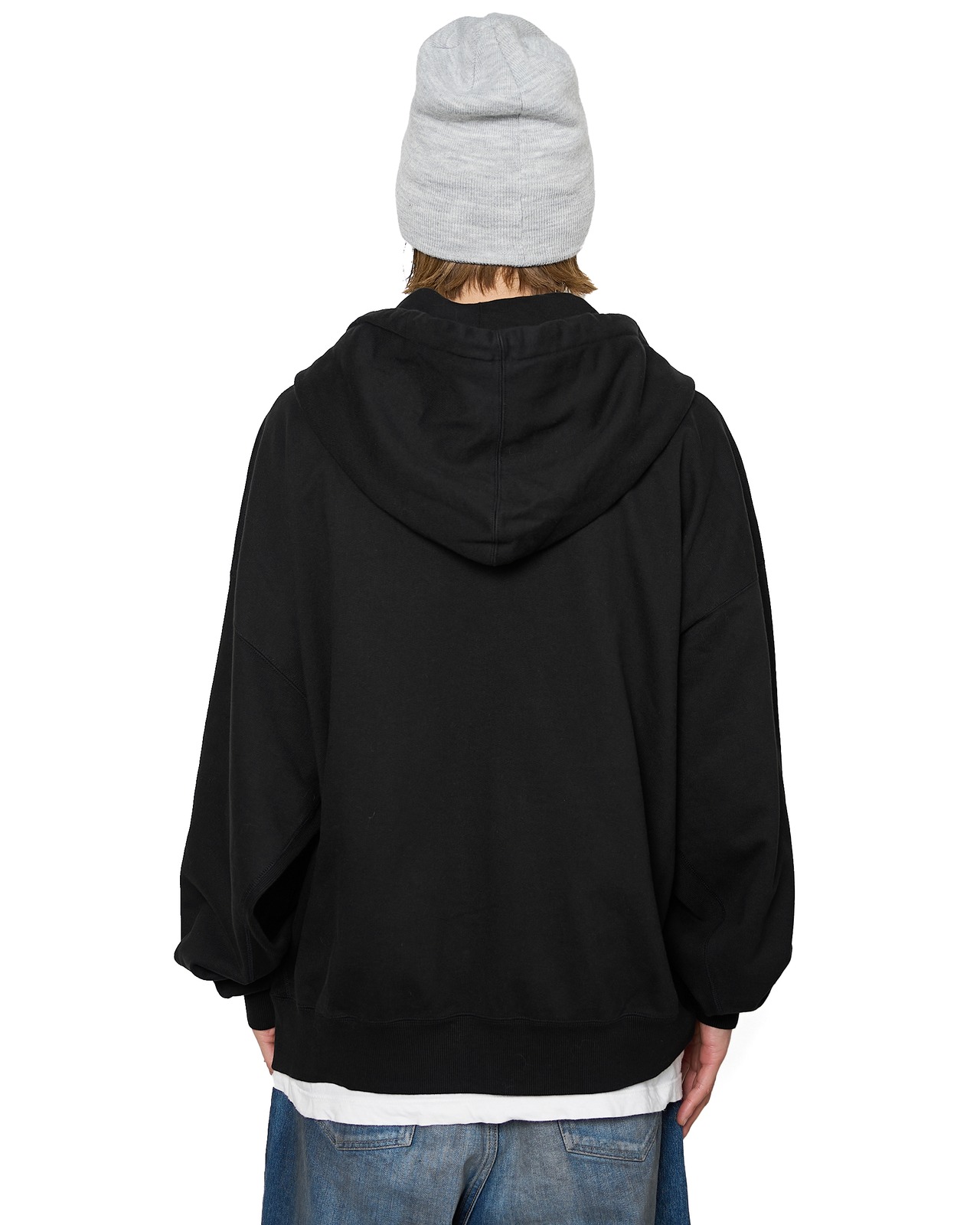 refomed "KINCHAKU ZIPUP HOODIE〔BLACK〕"