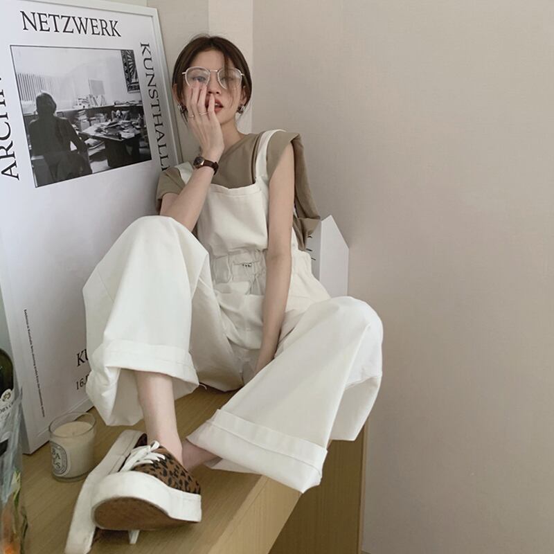 パンツ サマーストレッチウェスト薄手カジュアルジャンプスーツ オールインワン ルーズ エラスティック 伸縮 夏物 萌量不足65996945540