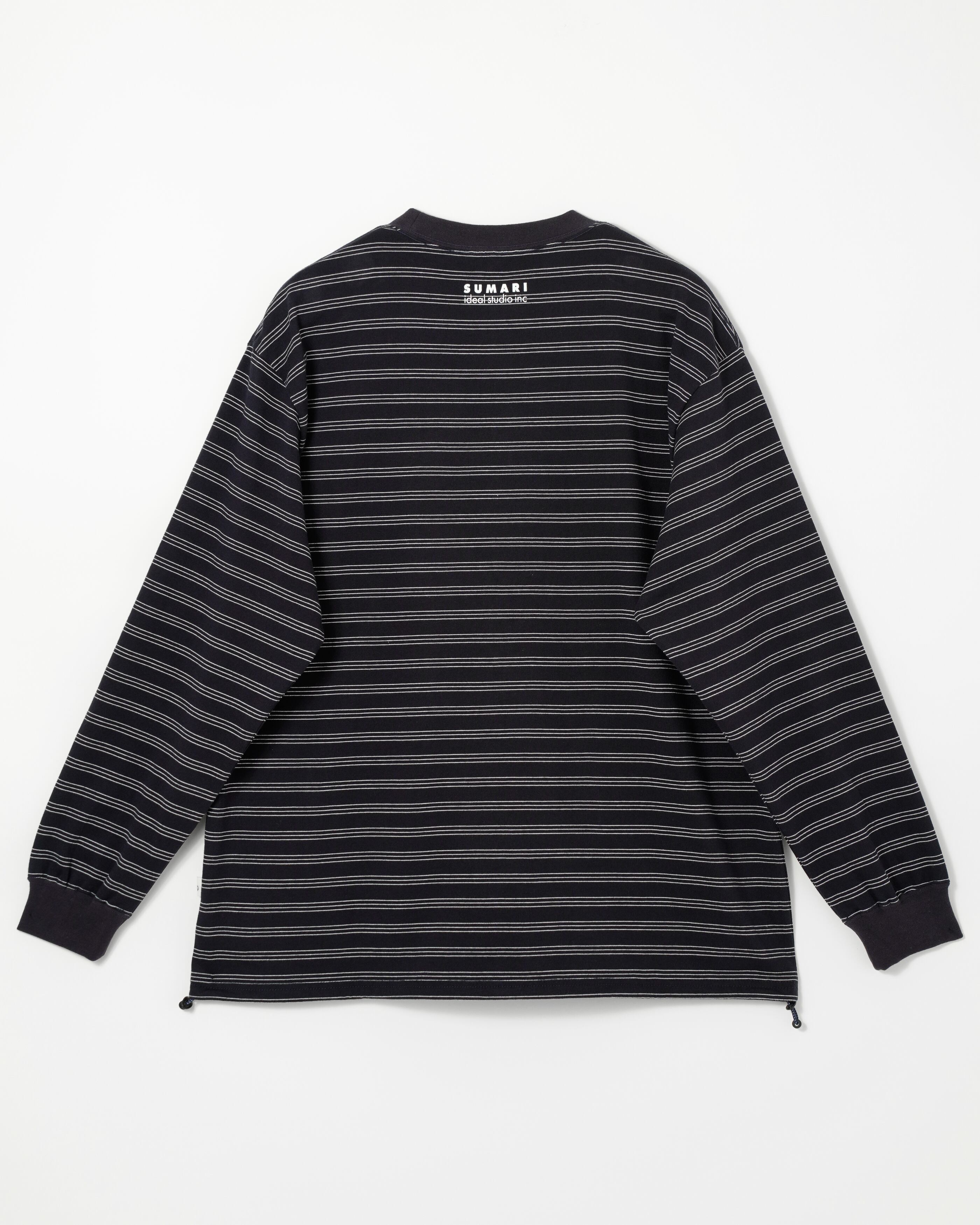 HEMCODE BORDER LONG SLEEVE T (NAVY) | SUMARI 