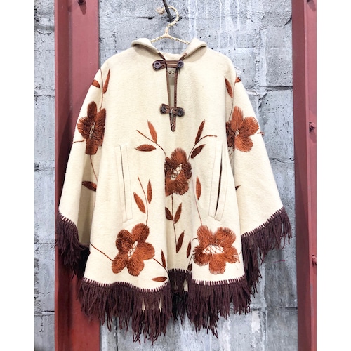 Vintage embroidered poncho