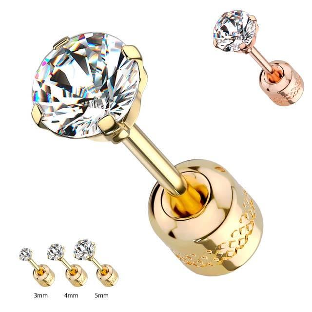 後ろから見てもオシャレ 20G 全2色 サイズ選べる クリスタル ストーン