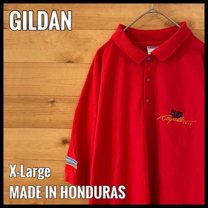 【GILDAN】企業系 ビッグサイズ ポロシャツ XL 刺繍ロゴ ロイヤル カリビアン クルーズ  US古着 アメリカ古着