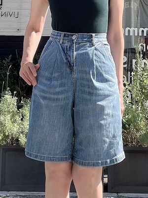 デニムハーフパンツ　キュロットパンツ入荷まで1週間程度お時間がかかります