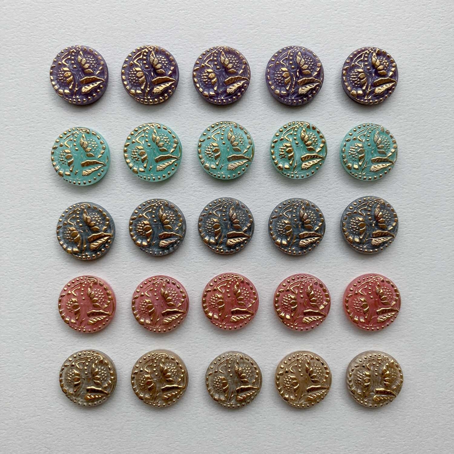 再入荷〉お花二輪チェコガラスカボション | Dua-アクセサリーパーツ