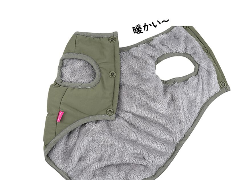 smile vest S ~ 2XL 2color / マフラーセット 犬服 防寒 アウター ダウン ベスト 犬 服 秋冬 新作 散歩 お出かけ ボア 暖かい ワンコ服 outer32