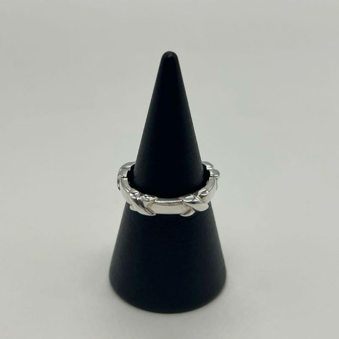 ティファニー TIFFANY シグネチャークロス ステッチリング 9号 希少