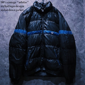 【doppio】90’s vintage “adidas” trefoil logo design nylon down jacket