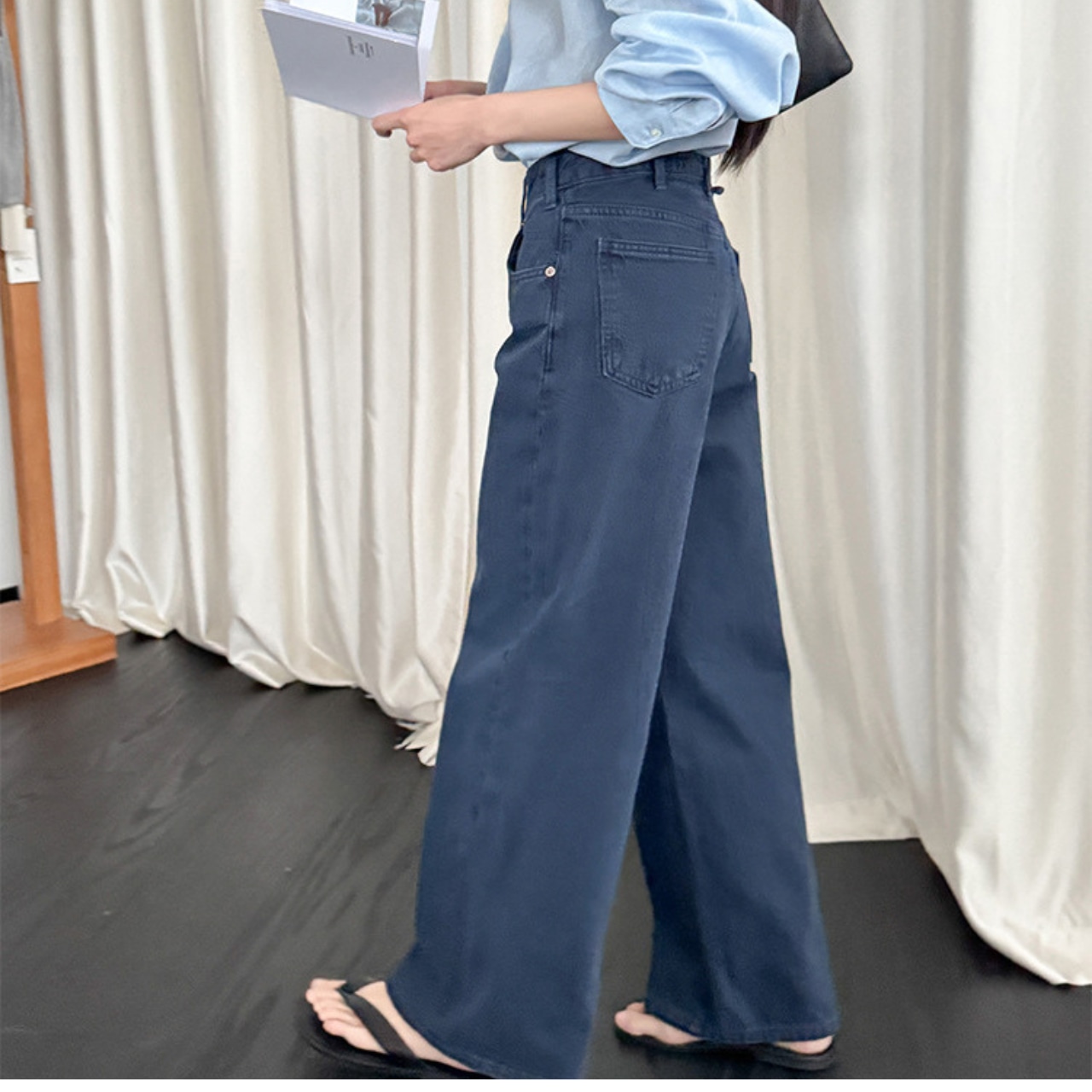 Wide Full-Length Denim Pants【4color】 T4301