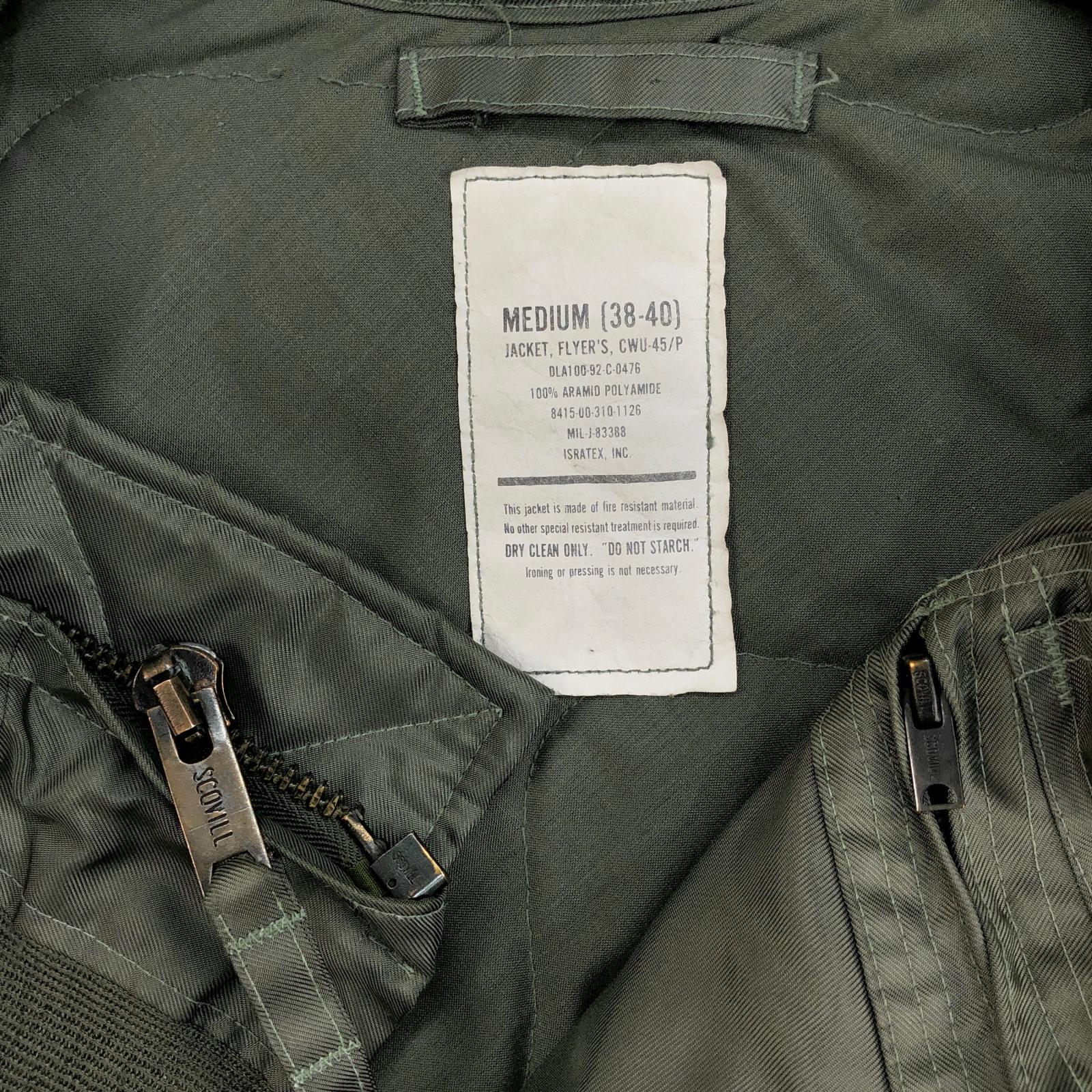 80s cwu-45p 86年製 実物 38-40 ISRATEX 80s ISRATEX CWU-45/P ブラック 38-40 ヴィンテージ MILITARY